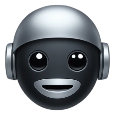 cute black robot face sticker