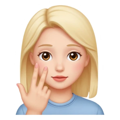 blushing with fingers sticker