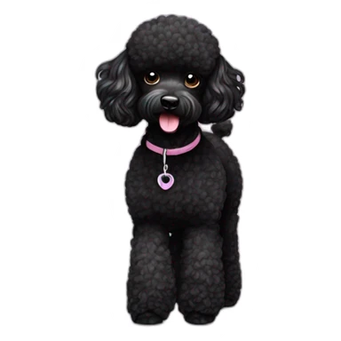 black miniature poodle walking sticker