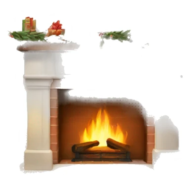 white Christmas fireplace sticker