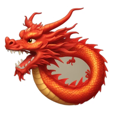 chinese red dragon sticker