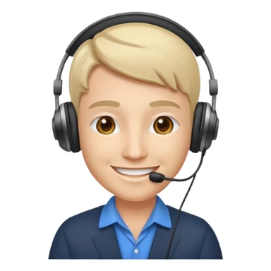 a sales agent with headphones sticker