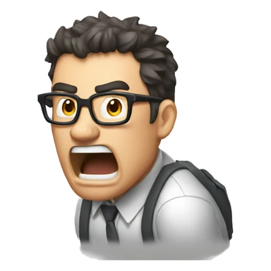 Angry nerd yelling at game sticker