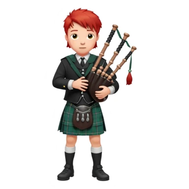 Scotch boy playing bag pipe full body sticker