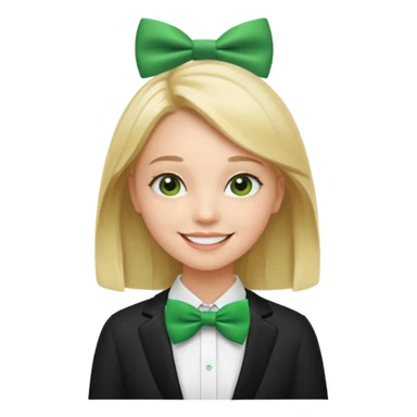 girl with green bow tie sticker