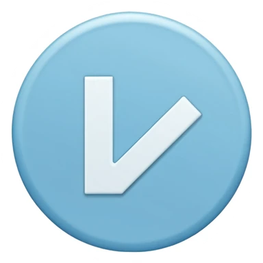 light blue circle  with white check mark in the middle  sticker