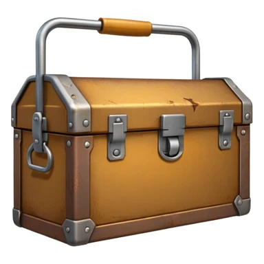 3D old Brown golden toolbox filled with files sticker