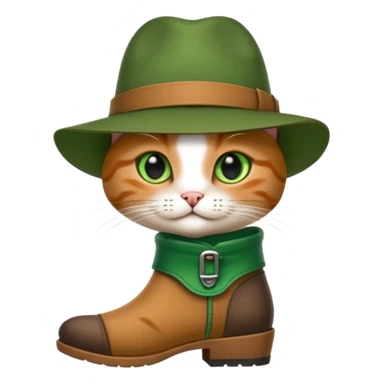 Un chat avec des botte et un chapeau  sticker