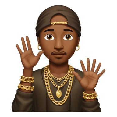 Tupac qui lève la main  sticker