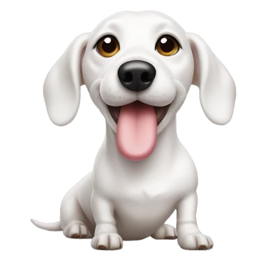 White sausage dog blowing a kiss sticker