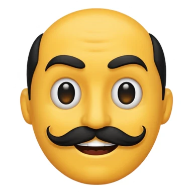Create a Chinese smile emoji. Use the regular smile emoji and update its looks accordingly. the smile should contain an evil smile with a long Chinese like mustache sticker