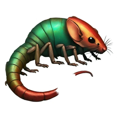 Black red gold green cyan rusty grunge effect scratched patina rat mouse scorpion tail stinger  sticker