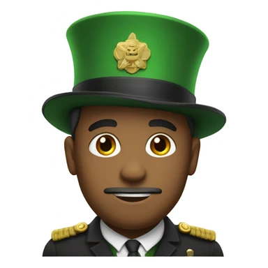 Men with Green cylinder hat and Uniform  sticker