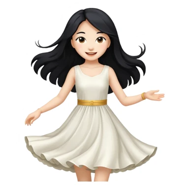 aisan girl with long black and white girl with blonde hair going to dance sticker