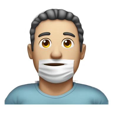 Man that is sick in bed sticker