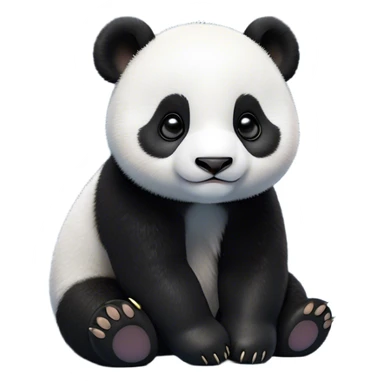 Cinematic Noble Baby Panda Portrait Emoji, Poised and regal, with a tiny, adorable build and a soft, fuzzy Fur of black and white, deep-set soulful gentle eyes, Simplified yet sharp and sophisticated features, highly detailed, glowing with a soft, dignified glow, high shine, intelligent and endearing, stylized with an air of miniature majesty, focused and attentive, soft glowing outline, capturing the essence of a watchful and confident little panda, so majestic it feels as though it could toddle out of the screen with effortless authority! sticker