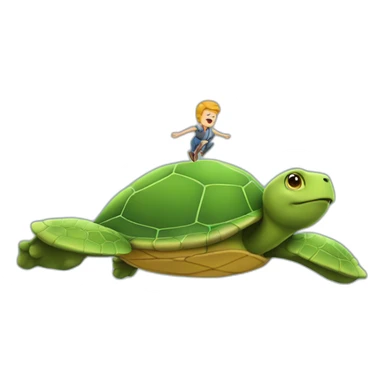 Homme volant sur une tortue sticker