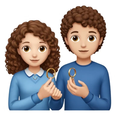 a 15 year old girl with brown curly hair but she has lightnings in it with a brown haired boy who gave her a promise ring sticker