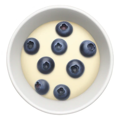 White acai bowl with blueberries , view from top, minimalism  sticker