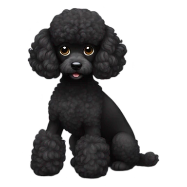 black small miniature poodle with long hair sticker
