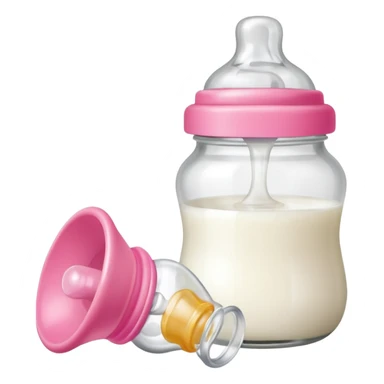 baby Milk bottle beside pacifier sticker