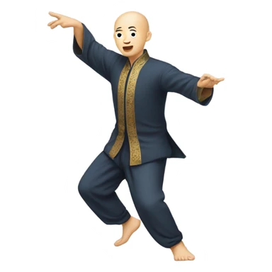 Bald Asian man dancing sticker