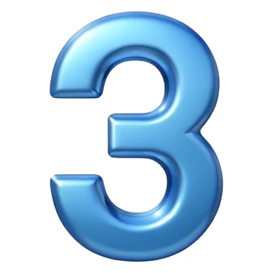 number 30 (thirty) in 3D and blue color sticker