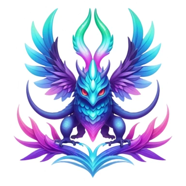 Epic divine legendary complex detailed iridescent gradients aesthetic-Fakémon-creature-scenery sticker