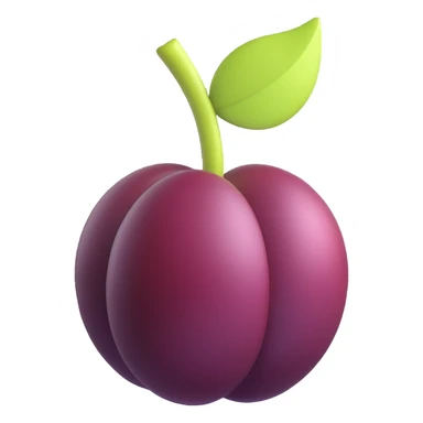 3D emoji style, plum fruit, three-dimensional and lively, no expression sticker