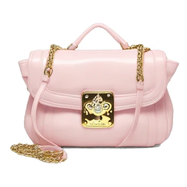 Light Pink juicy couture bag with silver hardware y2k early 2000s sticker