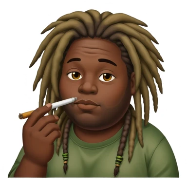 fat black guy with dreads smoking weed sticker