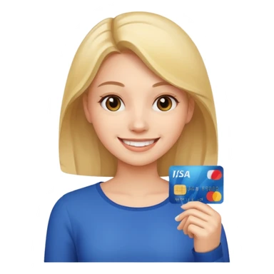 girl with credit card sticker