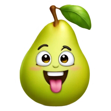 Cute happy pear with tongue sticker