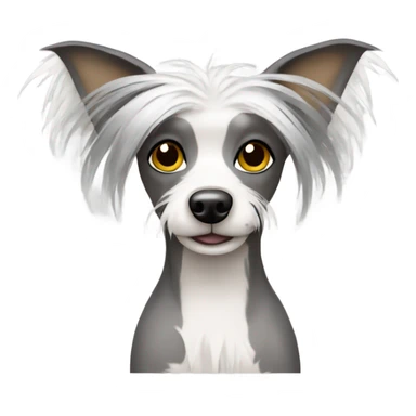 Chinese crested dog wearing a tshirt  sticker