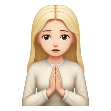 Chica blanca orando  sticker