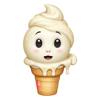 shy vanilla ghost with a swirl of vanilla ice cream sticker
