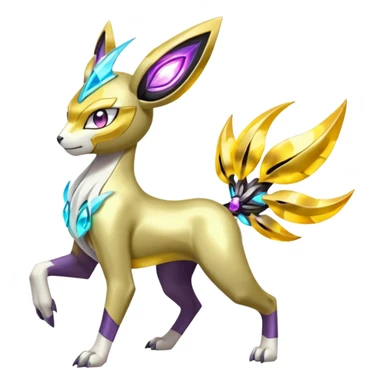 Colorful Futuristic Meloetta-Manectric-Solgaleo-Raikou-Pokémon-Digimon-Fakémon-fusion-hybrid-creature sticker