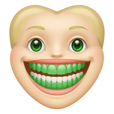 teeth with bright green braces sticker