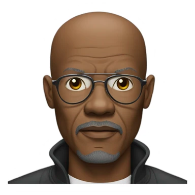 bald samuel l jackson serious from movie "shaft" sticker
