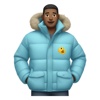 Light blue cozy puffy jacket  sticker