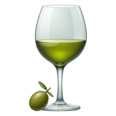tilt wine glass with a olive inside  sticker
