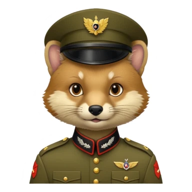 Marten in military uniform sticker