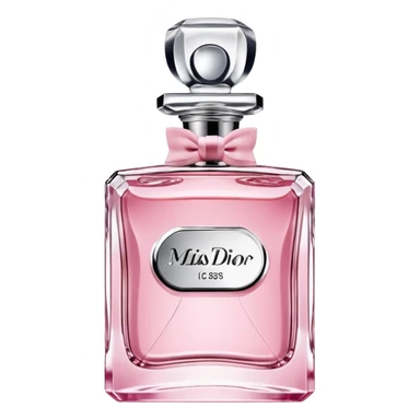 Miss Dior perfume bottle, classic, floral accent sticker