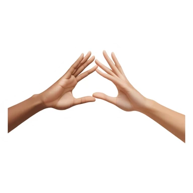 Two open hands coming together in mid-air, palms touching with a slight tilt towards each other. point of contact, there's a small burst of energy (💥✨) or motion lines, emphasizing the impact of the high five. The hands are slightly angled to create a dynamic, celebratory feel excitement, success sticker