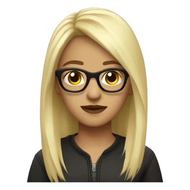 punk-blonde brown eyes glasses sticker