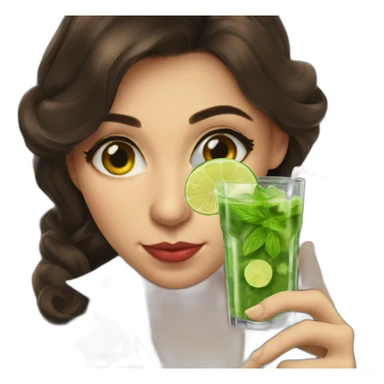 argentine girl sherlock holmes lens drinking mojito sticker