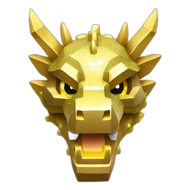 Minecraft Glitter Gold Dragon Head With Diamond Horn sticker