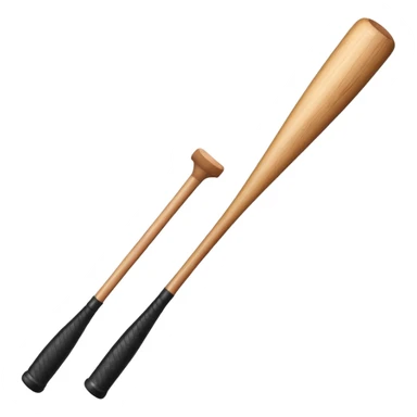 A piece of wood with a baseball bat sticker