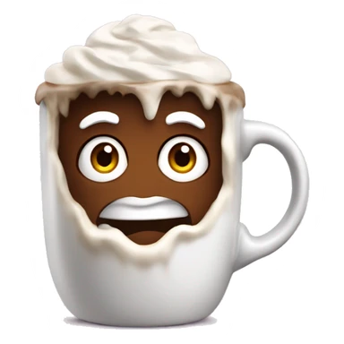 Coco in a mug with lots of whip cream sticker