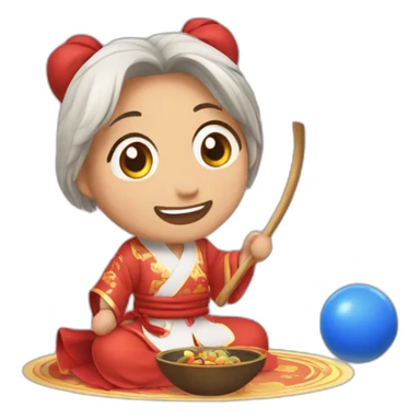 Chinois qui joue au jeux videos sticker